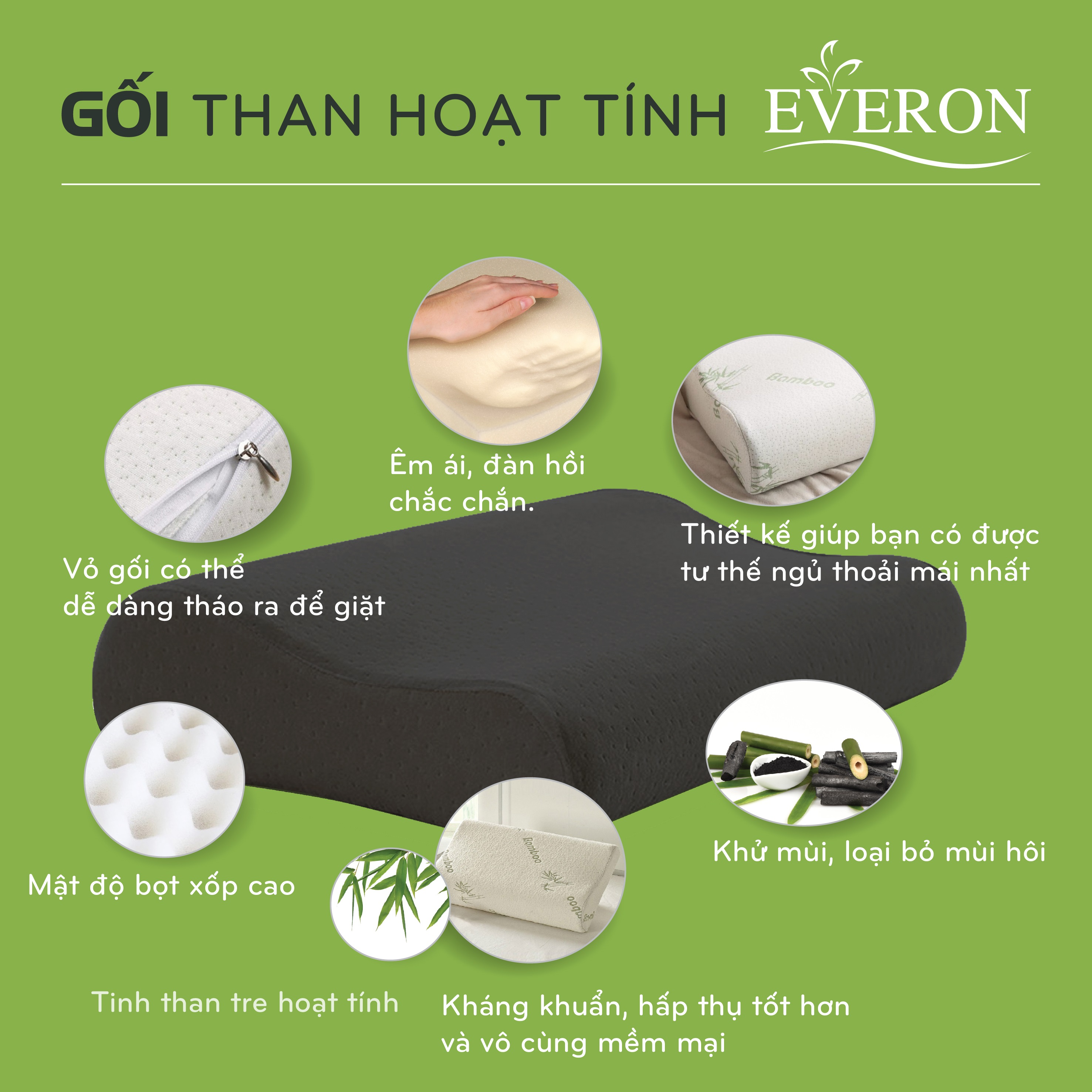 Gối than hoạt tính Everon Neck Protective
