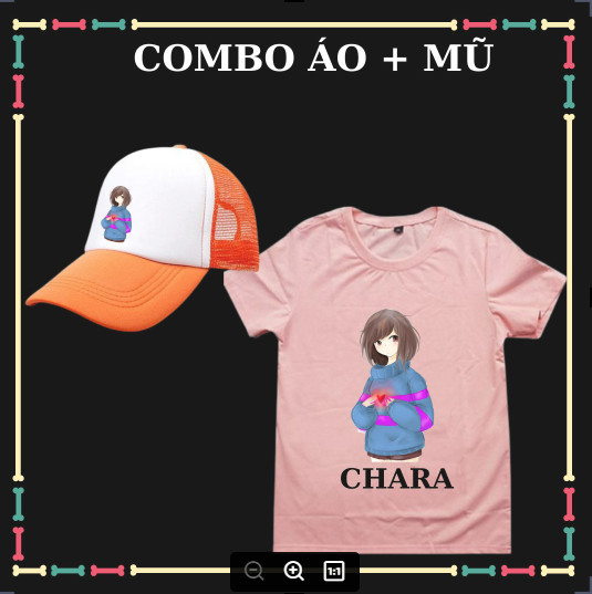 Áo thun Chara trẻ em, áo biệt đội gangster, đủ size áo, màu áo, Kèm Mũ lưỡi trai.