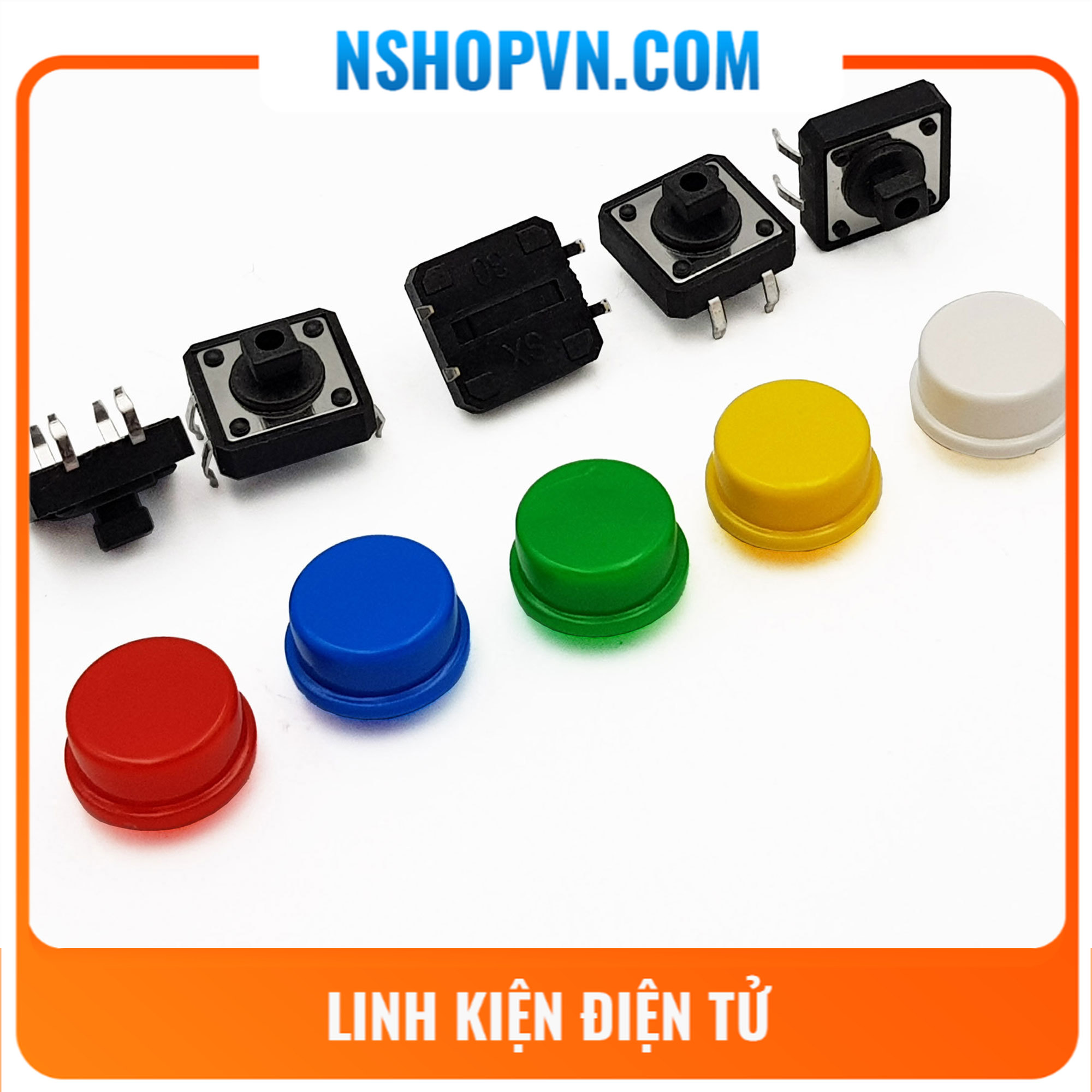 2 bộ 5 nút nhấn 12 x 12 x 7mm 5 màu