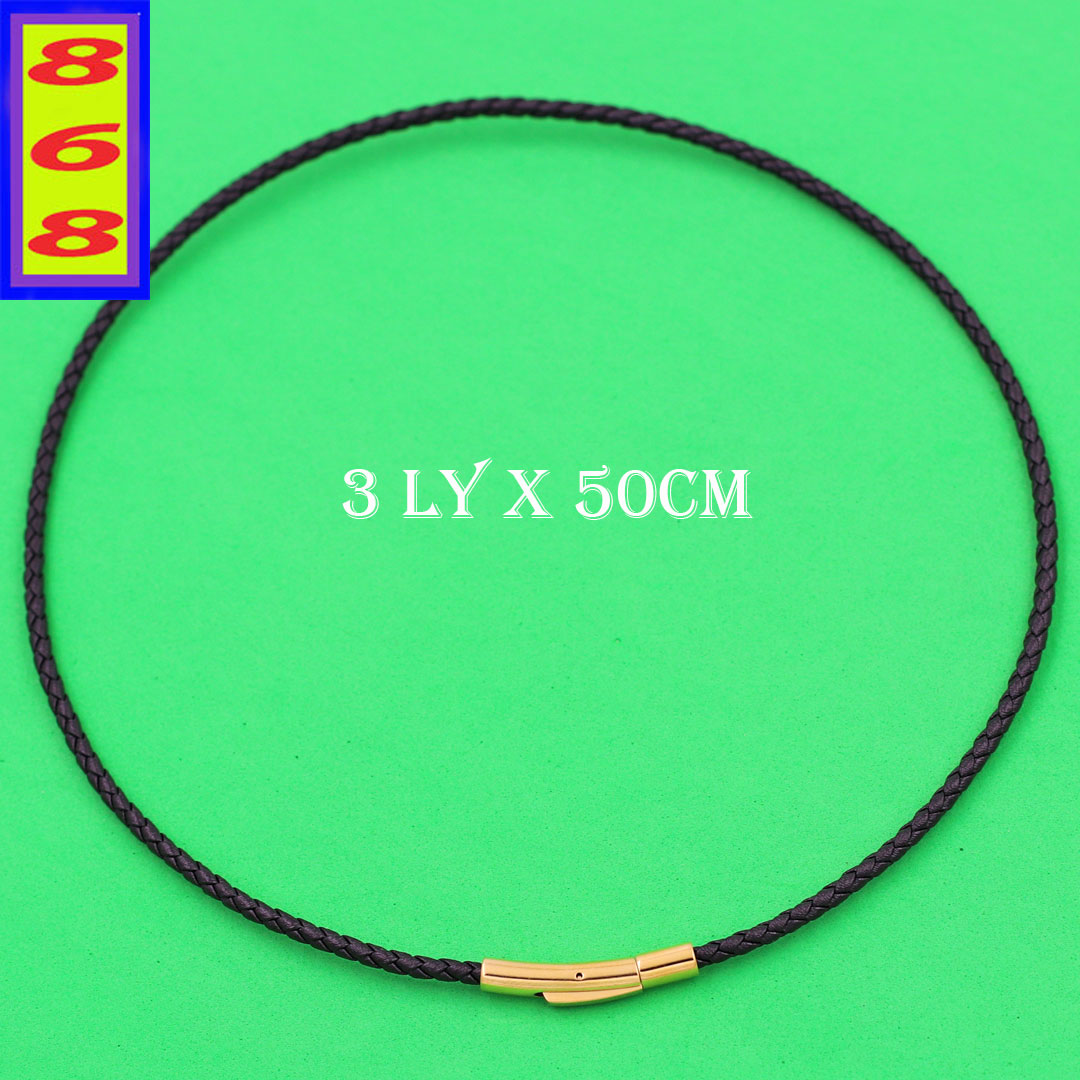 Round neck strap black leather cord attached hook stainless steel beautiful durable, waterproof