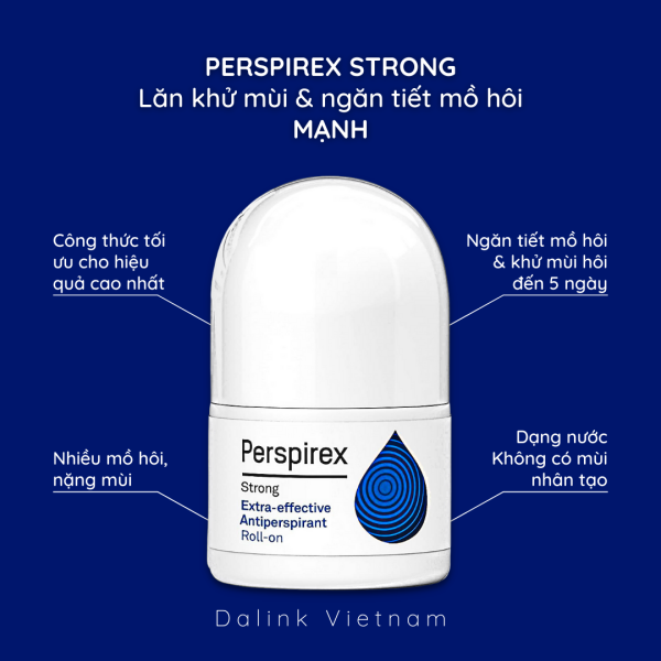 [Chính hãng] Lăn nách Perspirex Strong: lăn khử mùi hôi nách và ngăn tiết mồ hôi loại mạnh nhập khẩu