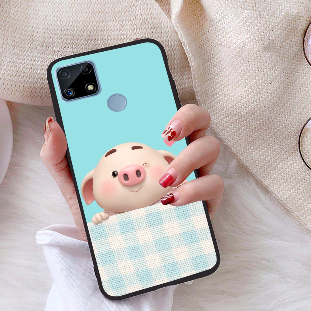 Ốp lưng Realme C25 viền dẻo TPU BST Pig Cute