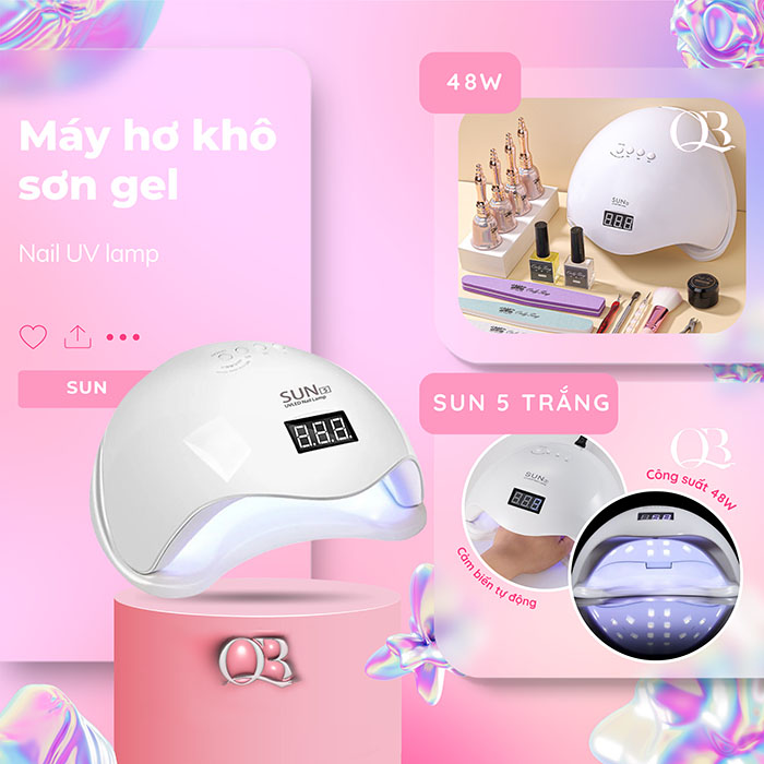 Máy hơ gel (máy sấy gel) đèn led 48W-220W SUN 5 - SUN X9 MAX (bảo hành 30 ngày)