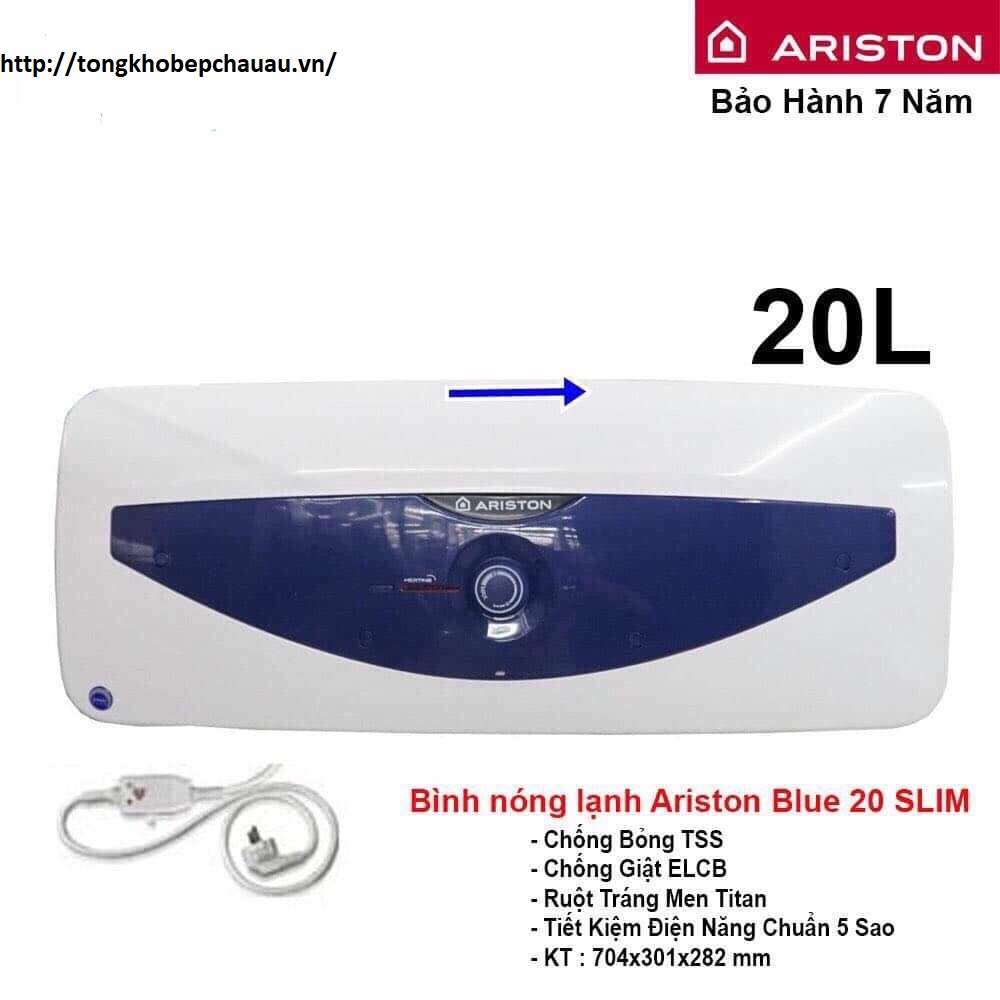 Bình nóng lạnh ARISTON 20 lít ngang ARISTON BLU 20SL