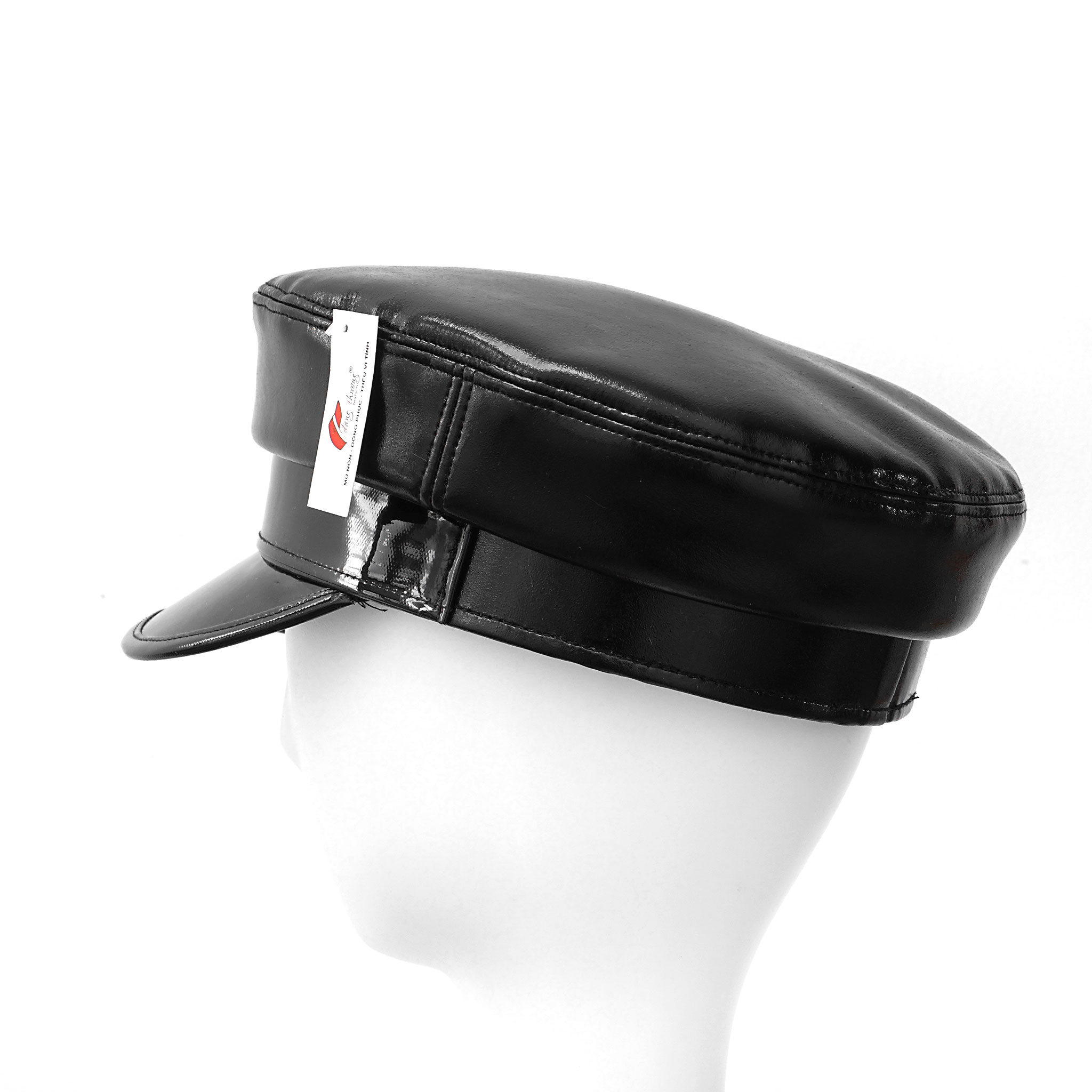Mũ nón lưỡi trai Baker boy cap màu đen da Pu form dáng RB