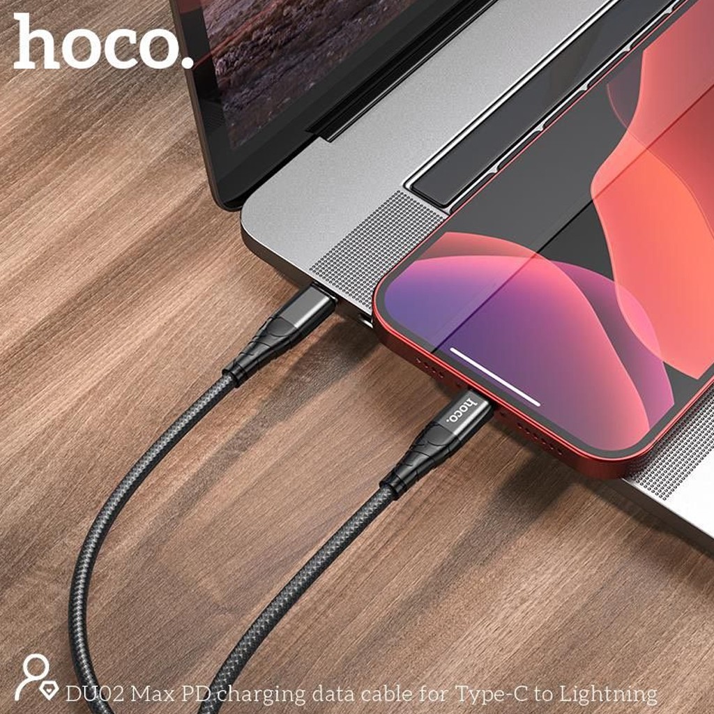 Cáp sạc nhanh Hoco DU02, TypeC/lightning/Micro dây dù, chống đứt, gập