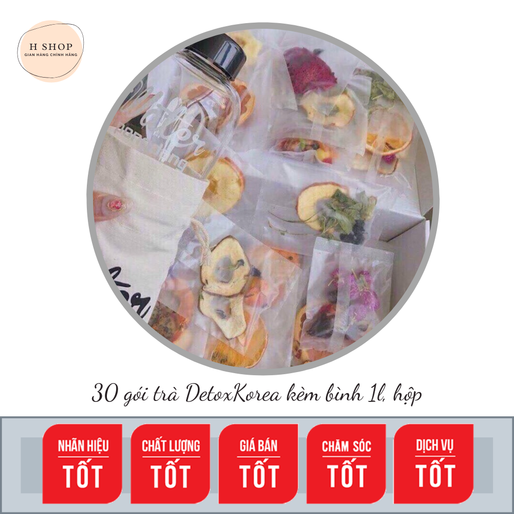 Box of 30 set weight loss dried fruit detox tea pack detox Korea (real photo) with 1000ml plastic jar-pkcb