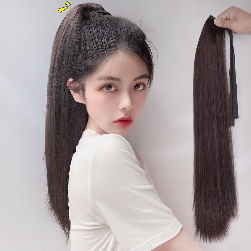 [Shop Uy Tín] Cột Tóc Giả Thẳng Đủ Độ Dài Đủ Màu Có Dây Cột Và Cài Chắc Chắn