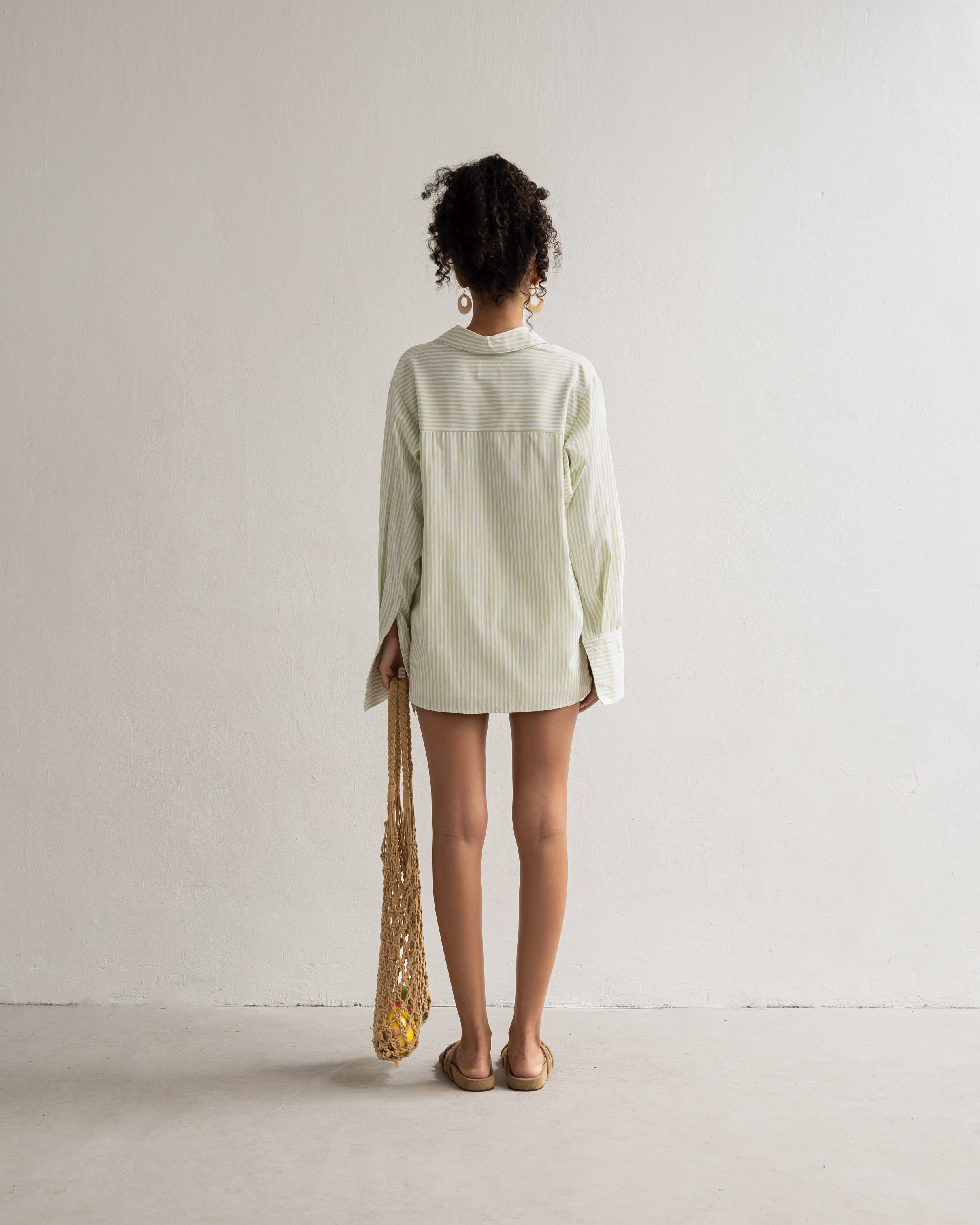 Set sơ mi nữ dáng oversized kẻ sọc Chemise Sọc - oula studios