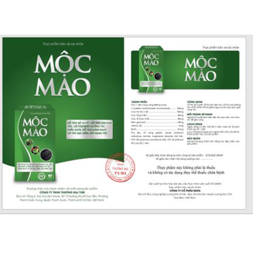 Mộc Mao (Hộp 60 viên , Sủi 20 viên) - Giảm nguy cơ tóc bạc sớm , Top1