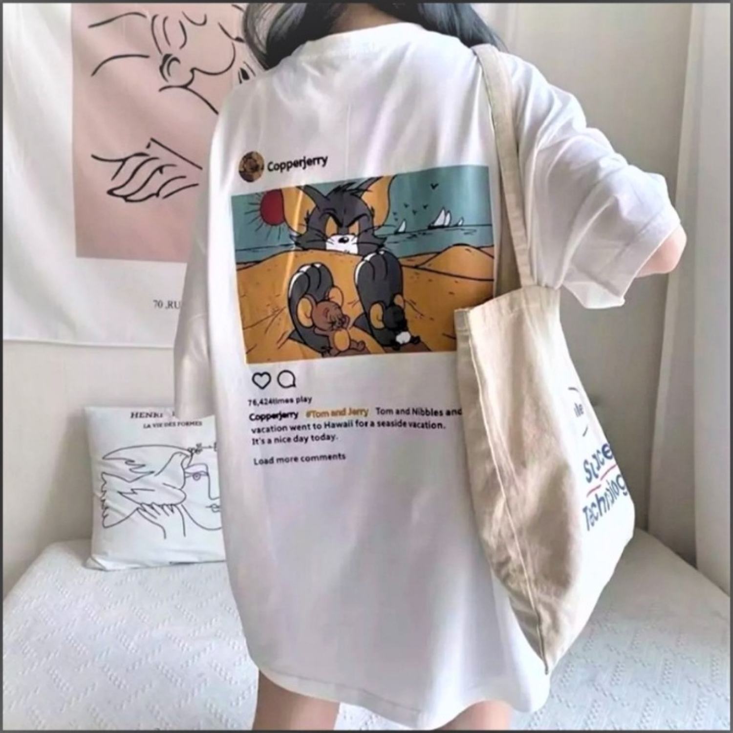 Áo Phông Rộng Nam Nữ Tay Lỡ 1969Unisex Áo Thun Nam Cổ Tròn Tay Lỡ Thời Trang Hàn Quốc COPPERJERRY