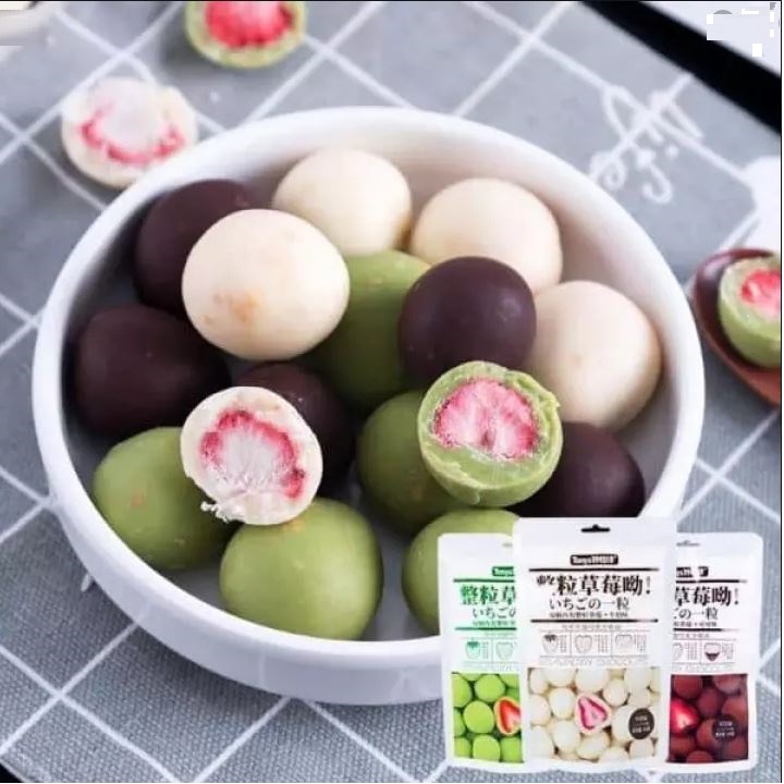 Socola bọc dâu tây sấy [Socola Matcha]
