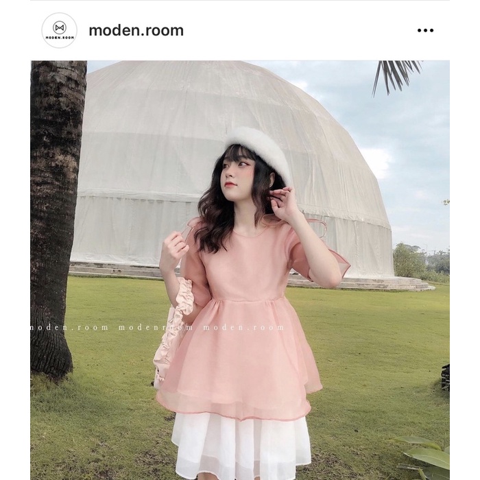 áo babydoll cam đất lotus moden.room