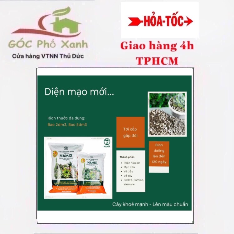 Đất trồng xương rồng sen đá Namix 5dm3