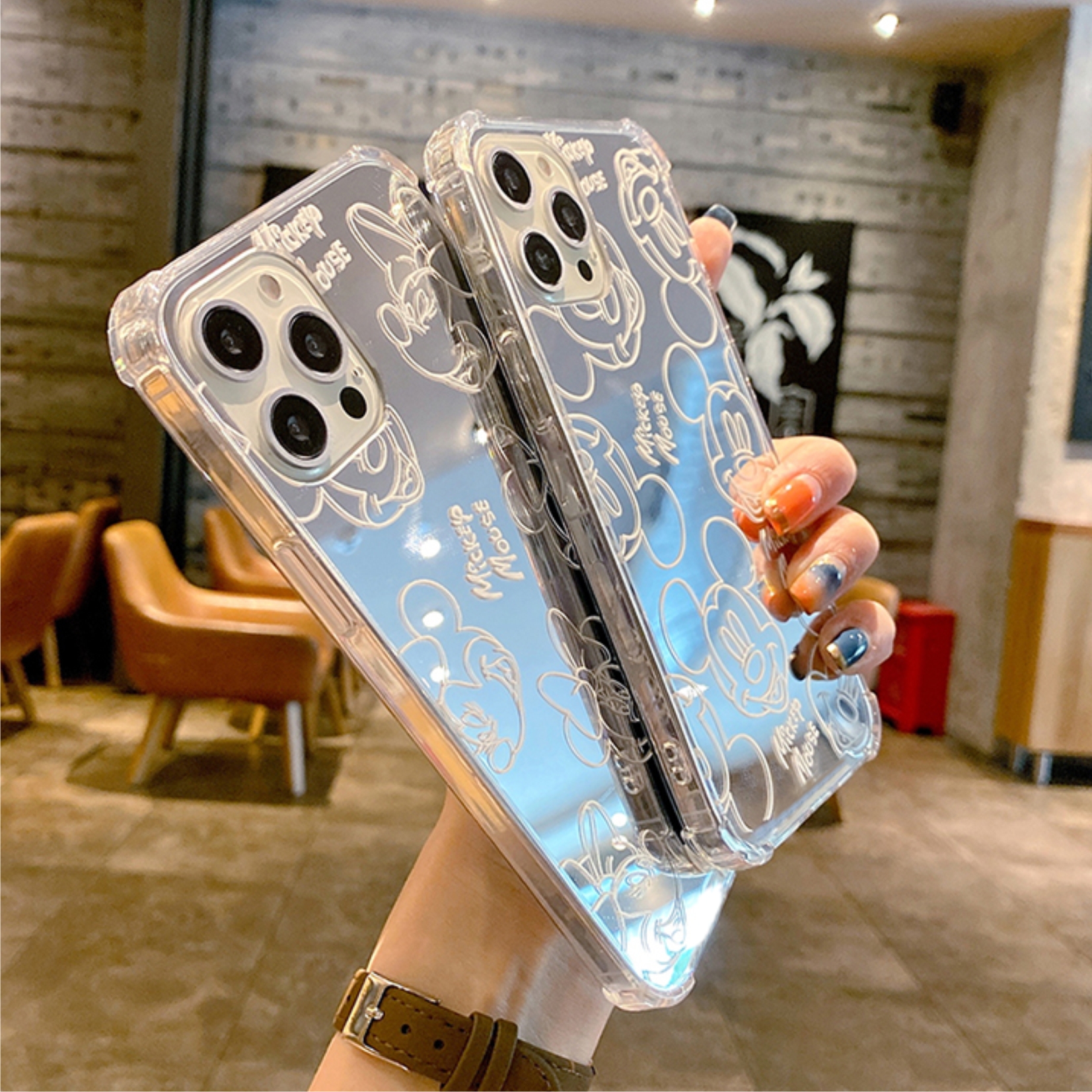 Ốp Lưng Gương Chống Sốc Mickey Mouse