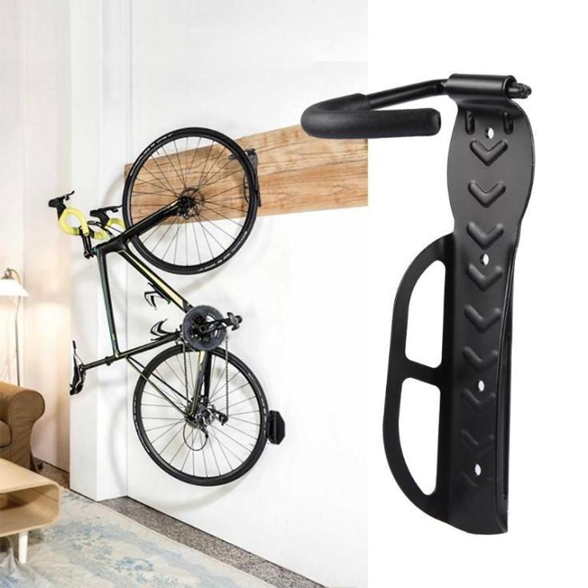 Móc Treo Xe Đạp Dựng Đứng Dọc Lên Trên Tường