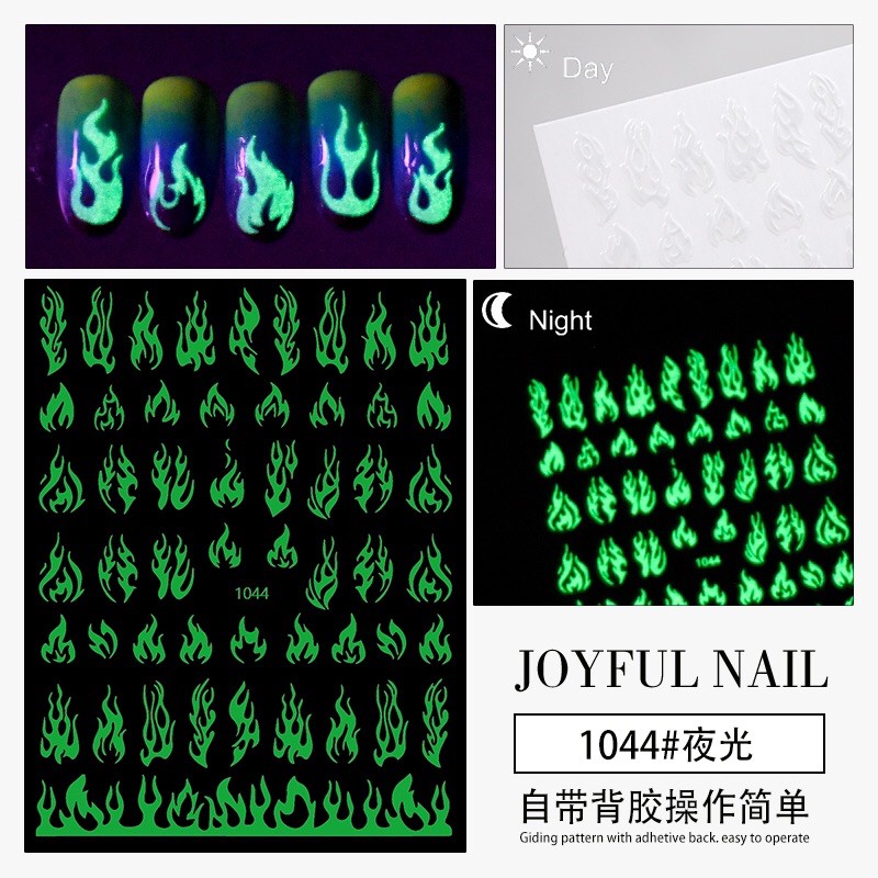 sticker dạ quang dán móng tay nail