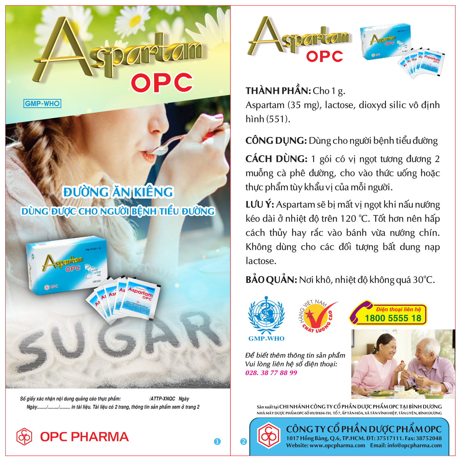 Aspartam Opc Diet Sugar