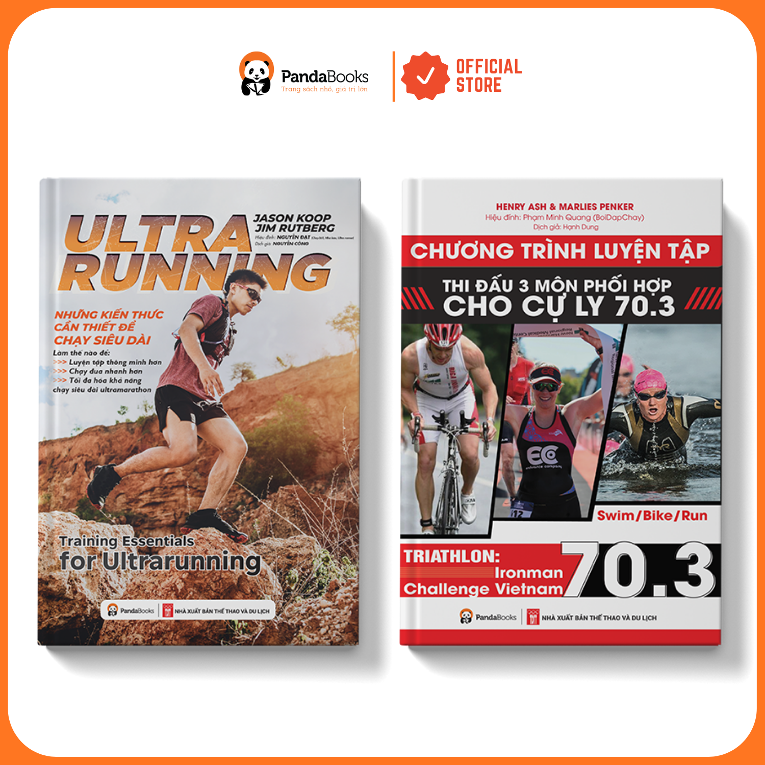 Sách - Combo 2 cuốn Ultrarunning Những kiến thức cần thiết để chạy siêu dài + Chương trình luyện tập thi đấu 3 môn phối hợp cho cự ly 70.3[PANDABOOKS]