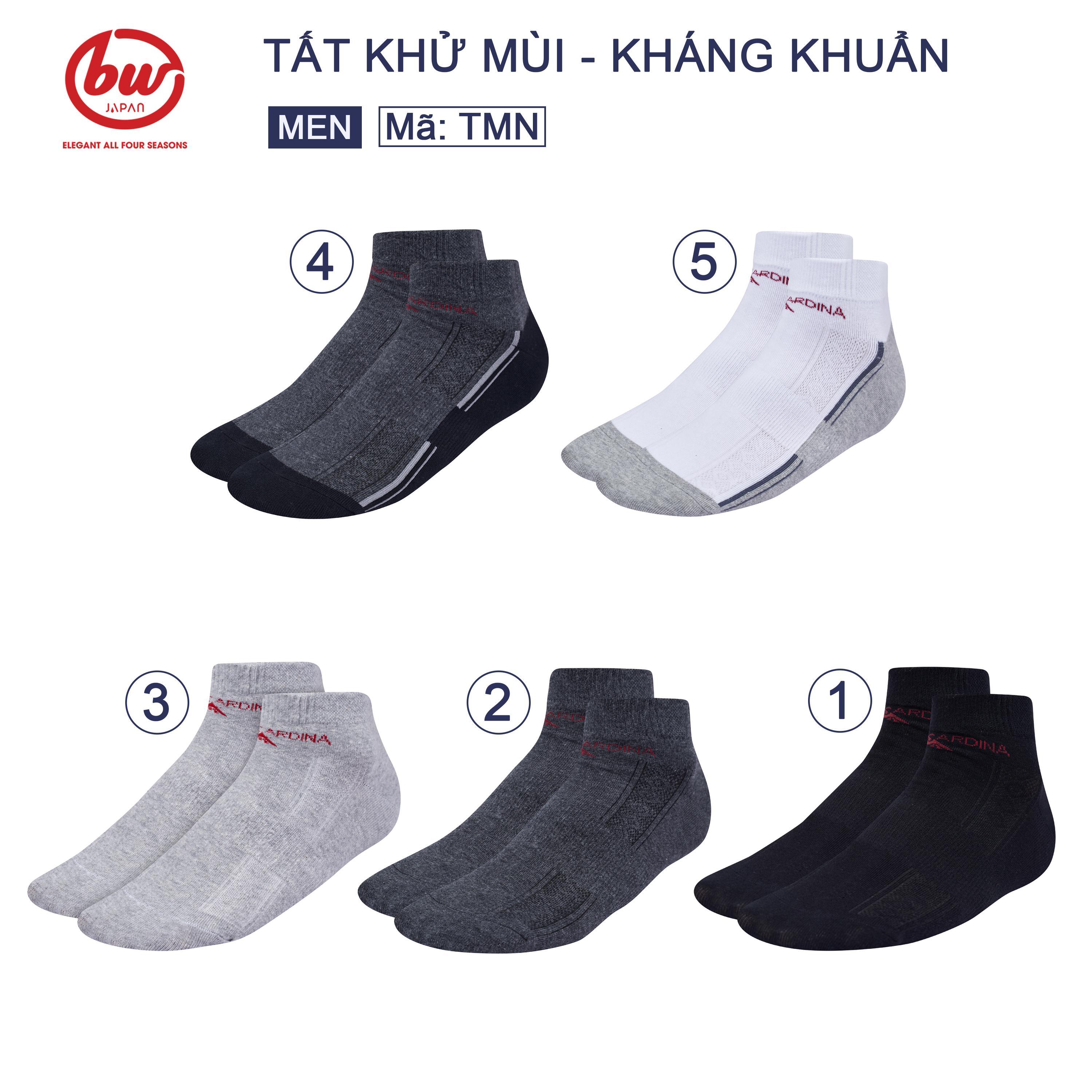 Tất Nam Thể Thao 𝐂𝐀𝐑𝐃𝐈𝐍𝐀 Cổ Ngắn Khử Mùi, Chống Hôi , Chất Liệu Từ Sợi Tre Thiên Nhiên ( Giao Màu Ngẫu Nhiên)