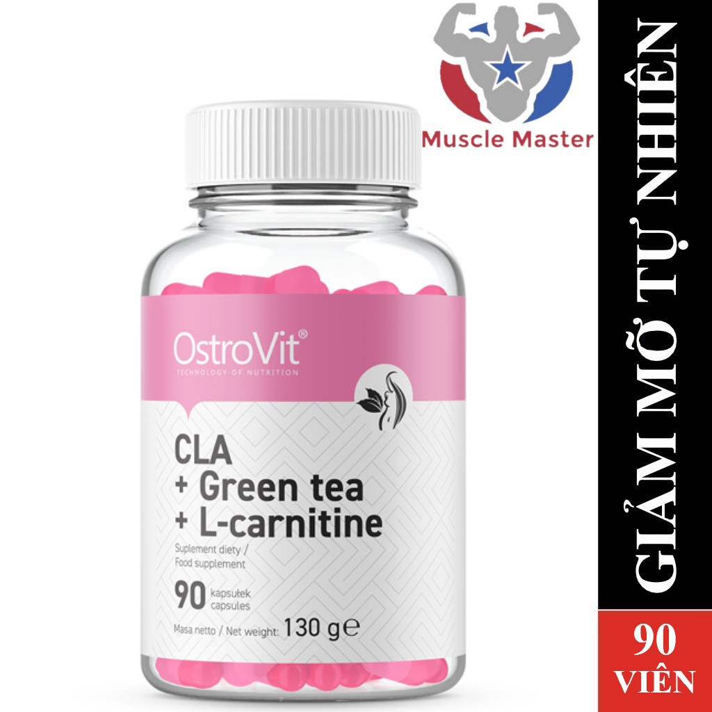 [HCM]Thực Phẩm Bổ Sung Giảm Mỡ Tự Nhiên Ostrovit CLA + Green Tea + L-Carnitine 90 Viên