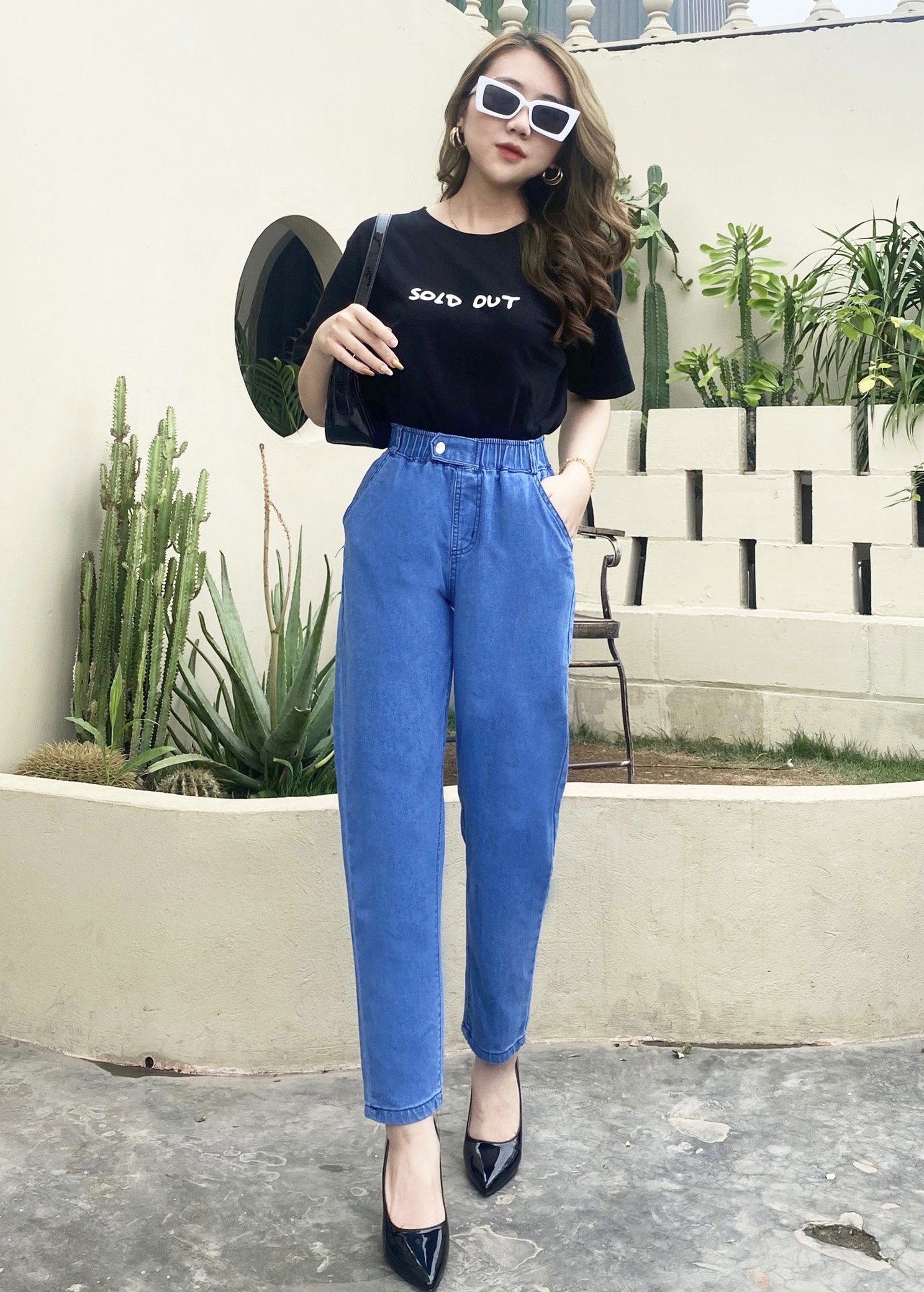 quần bò lưng thun co giãn 4 chiều đủ size 40-85kg v191