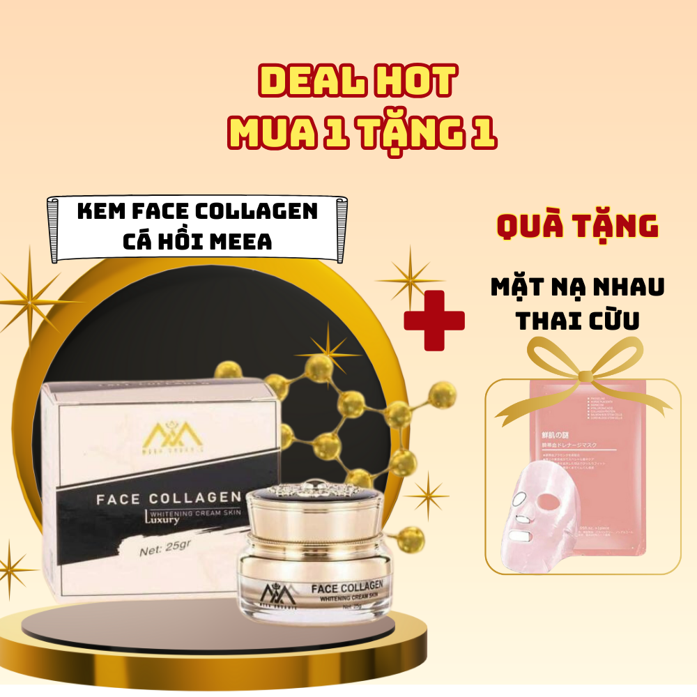 [HCM]Kem Face Collagen DNA Cá Hồi Hộp 25g + Tặng nạ nhau thai cừu