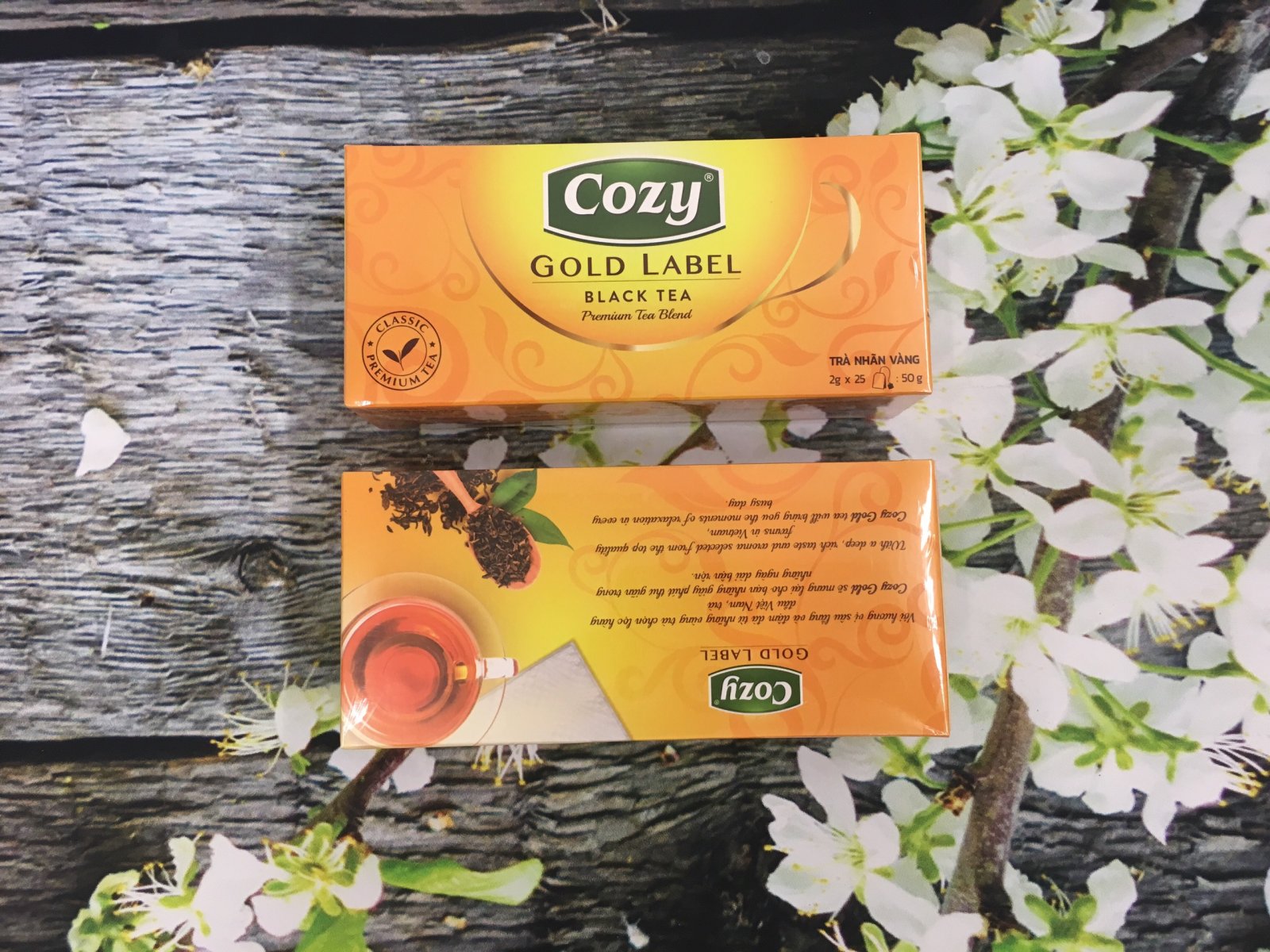 Trà đen cozy nhãn vàng 25 túi