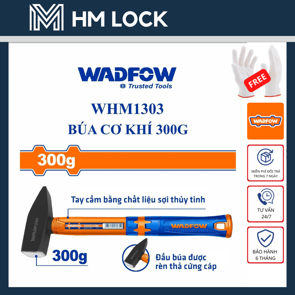 Búa cơ khí 100g - 1000g wadfow - hàng chính hãng - whm1303 - hm lock