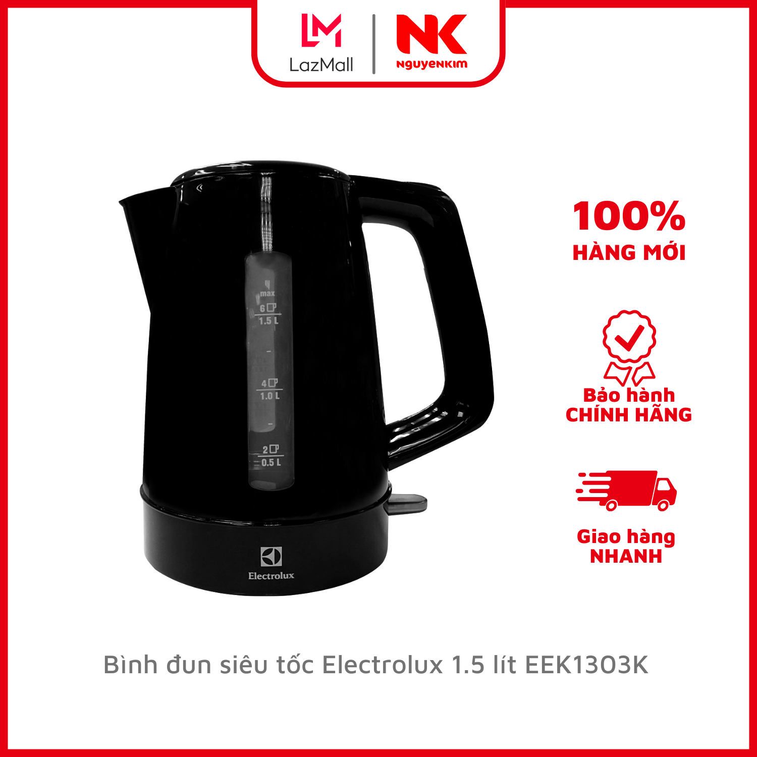 Bình đun siêu tốc electrolux 1.5 lít eek1303k