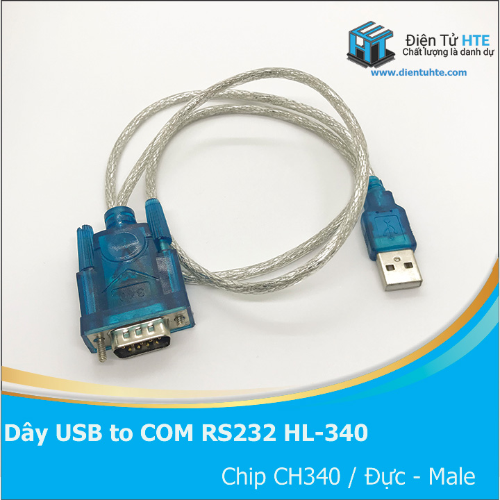 Dây chuyển đổi USB to COM RS232 HL-340 Male