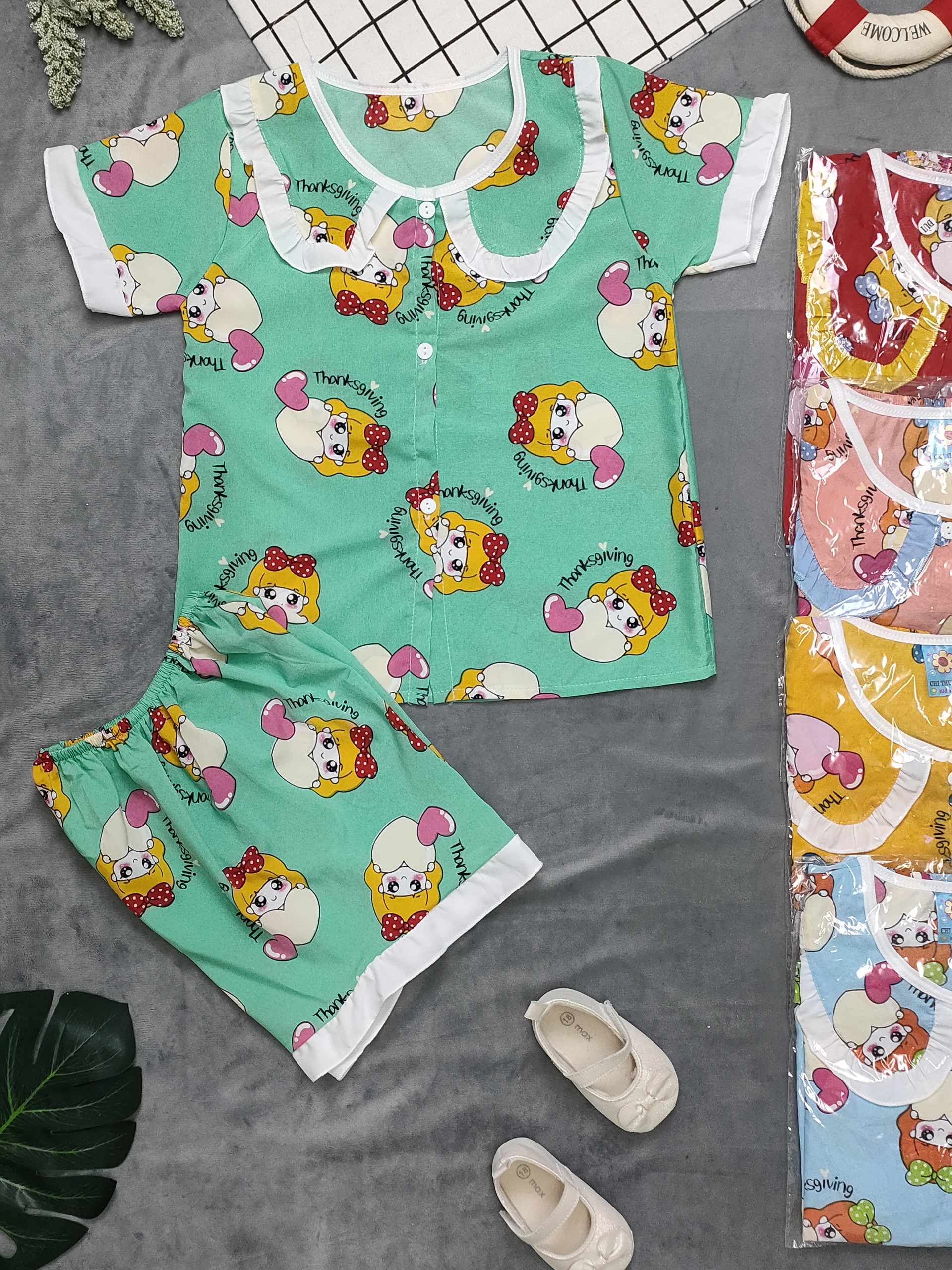[HCM]Bộ lụa viền bé (6-20kg) (giao màu ngẫu nhiên)