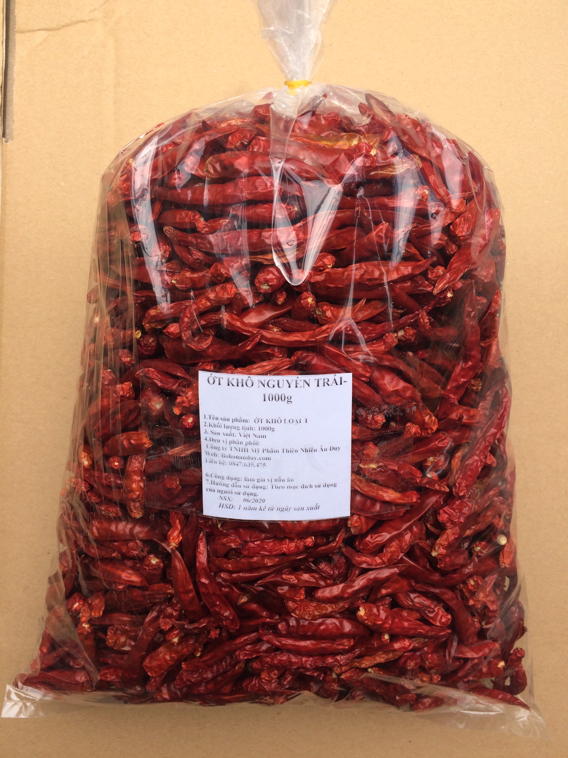 Ớt khô nguyên trái 1000g