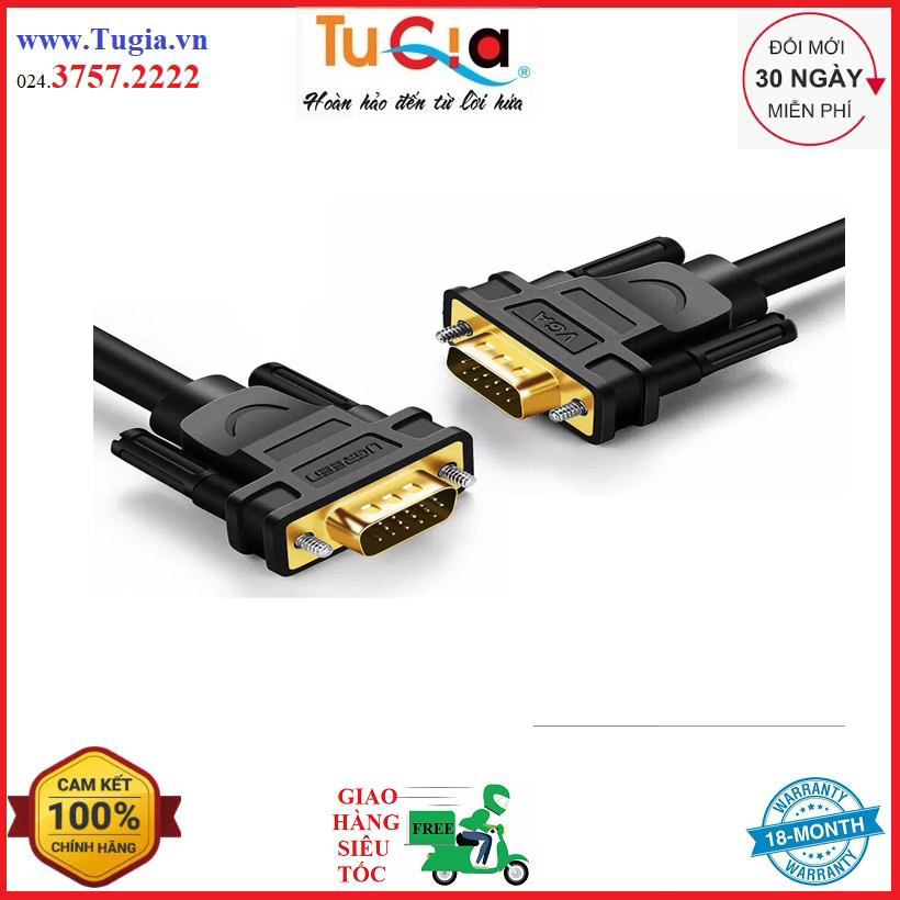 Dây cáp kết nối vga hdb 15 đực sang hdb 15 đực dài 10m ugreen vg101 11633 - hàng chính hãng