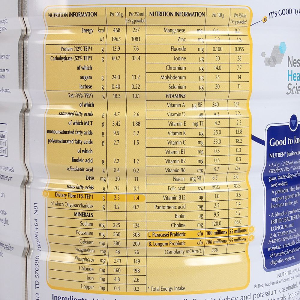Combo of 2 Nutren Junior Powdered Milk 800g
