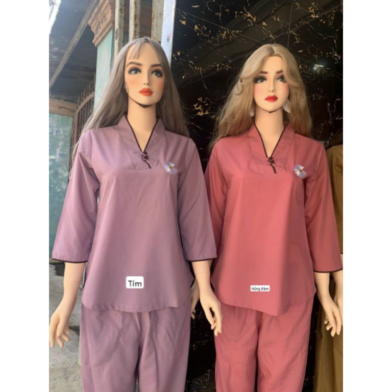 Đồ bộ  nữ đi chùa. cúc kate size 40-70kg