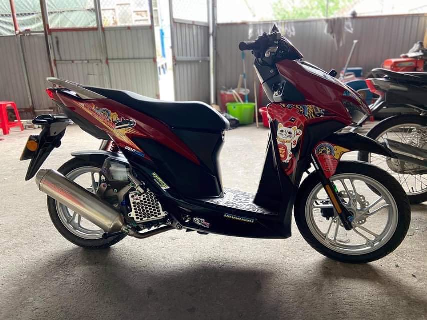 Tem rời Vario mèo thần tài dán xe đỏ