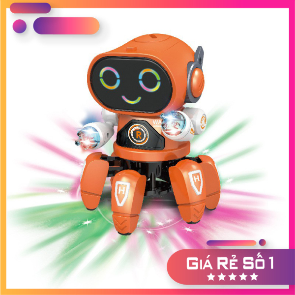 Đồ chơi Robot 6 chân phát nhạc có đèn led nhảy múa vui nhộn cho bé