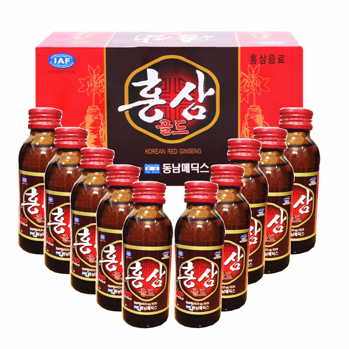 Hộp 10 chai nước hồng sâm korean red ginseng hàn quốc