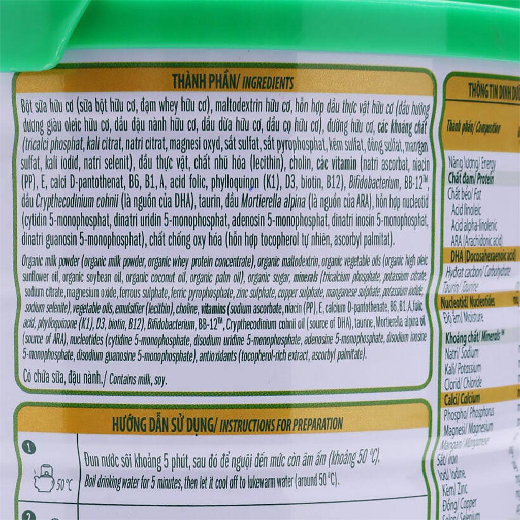 Sữa Bột Vinamilk Organic Gold 4 - Hộp 850g (Dành cho trẻ từ 2 tuổi trở lên)