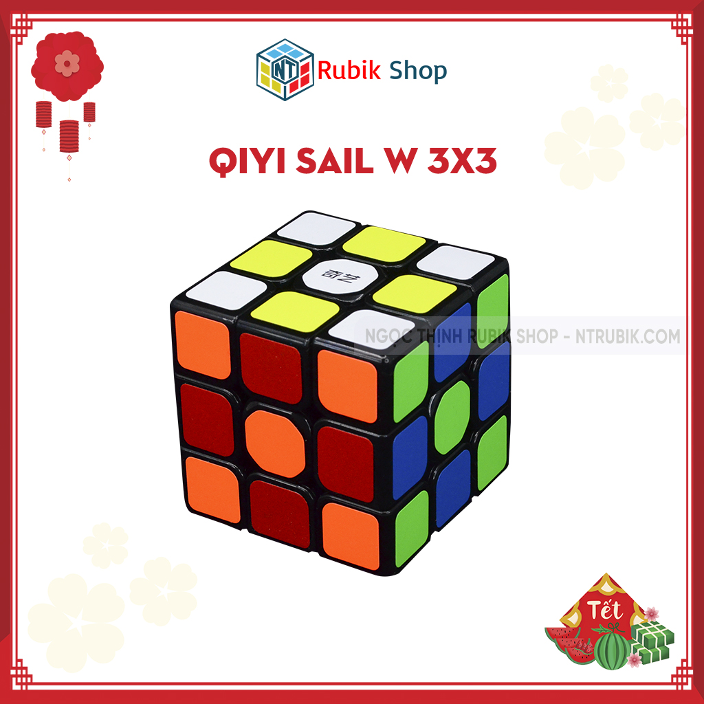 Đồ chơi rubik 3x3x3 - QiYi Sail W 3x3x3 Black/ White (Màu Đen/ Trắng)