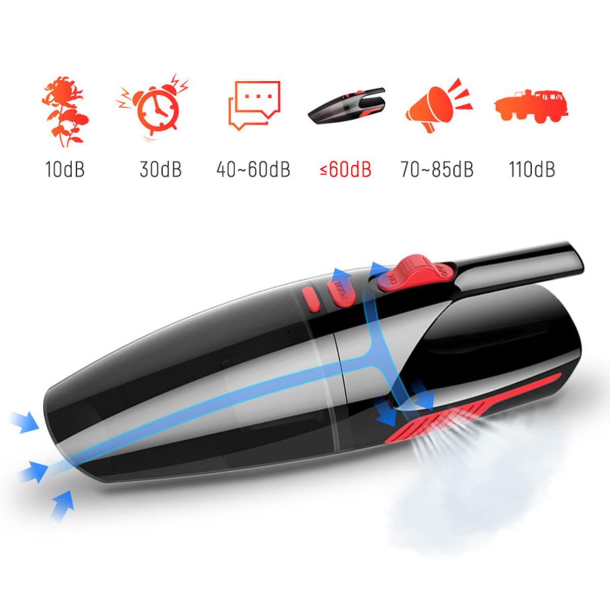 Máy Hút Bụi Cầm Tay Mini KHÔNG DÂY, Pin Sạc Công Suất Lớn