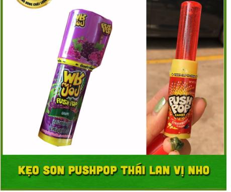 [siêu rẻ] Combo 2 kẹo son môi PUSH POP Mỹ bản Thái Lan