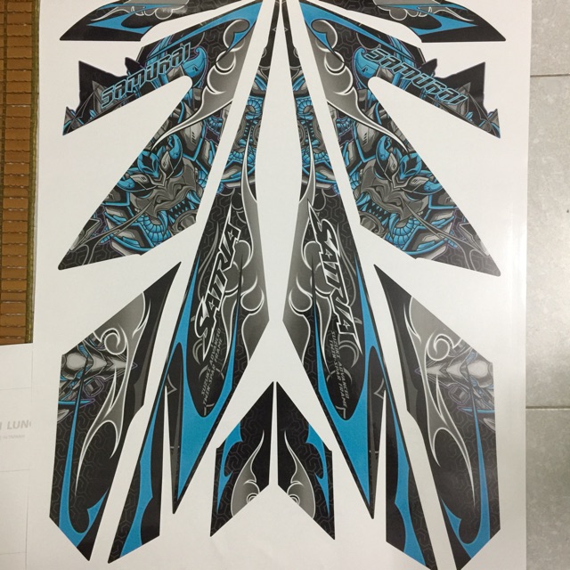 Tem Samurai Satria Không Đụng Hàng - Xanh - Có Thể Đổi Màu Tuỳ Ý