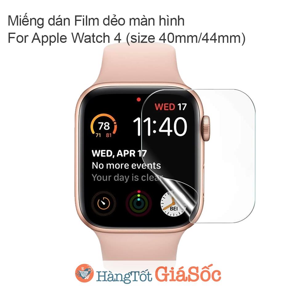 Miếng dán Film cho màn hình Apple Watch serial 4 (Size 40mm, 44mm, hangtotgiasoc)