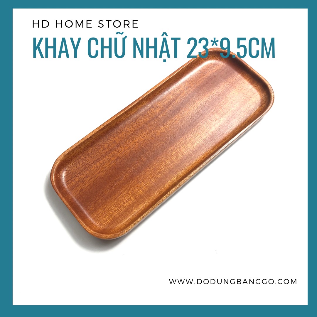 [Dụng cụ nhà bếp hiện đại] - Khay chữ nhật bằng gỗ tự nhiên