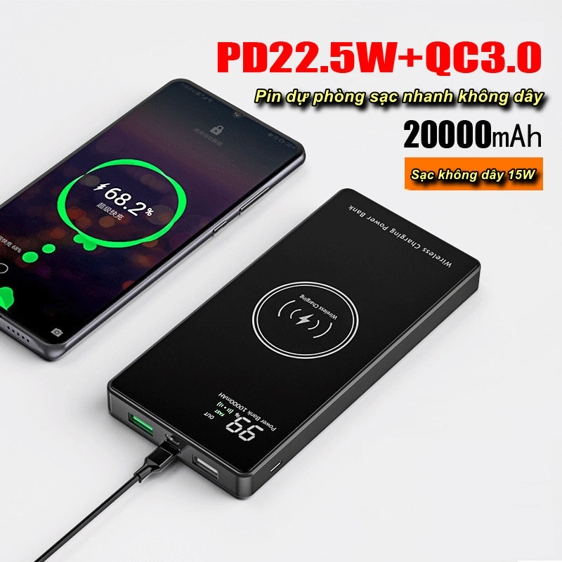 Pin dự phòng sạc nhanh không dây Magic Geek 22.5W - WorldMart
