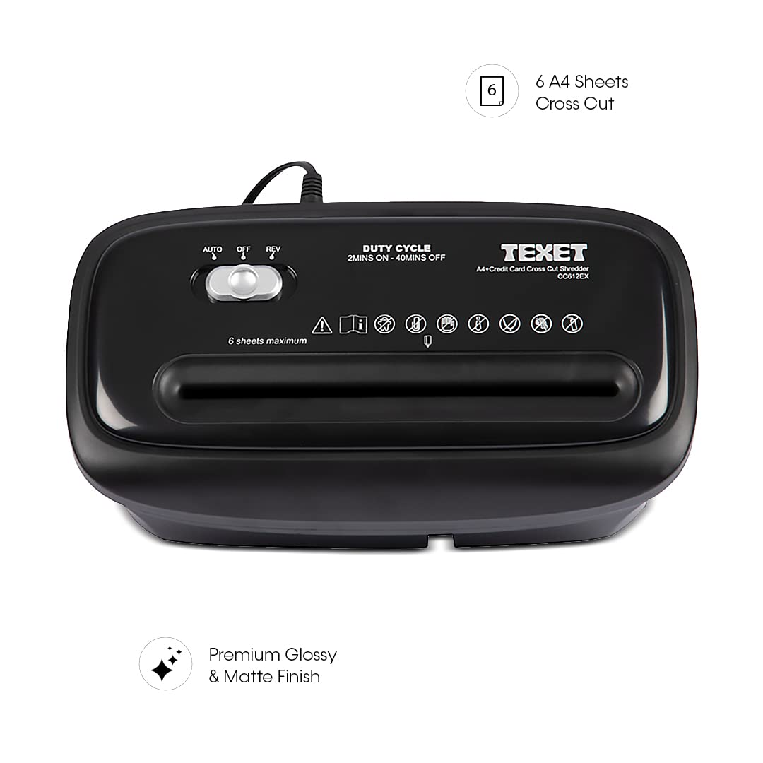 Máy hủy giấy 12L cao cấp TEXET CC612EX ( Model 2022)