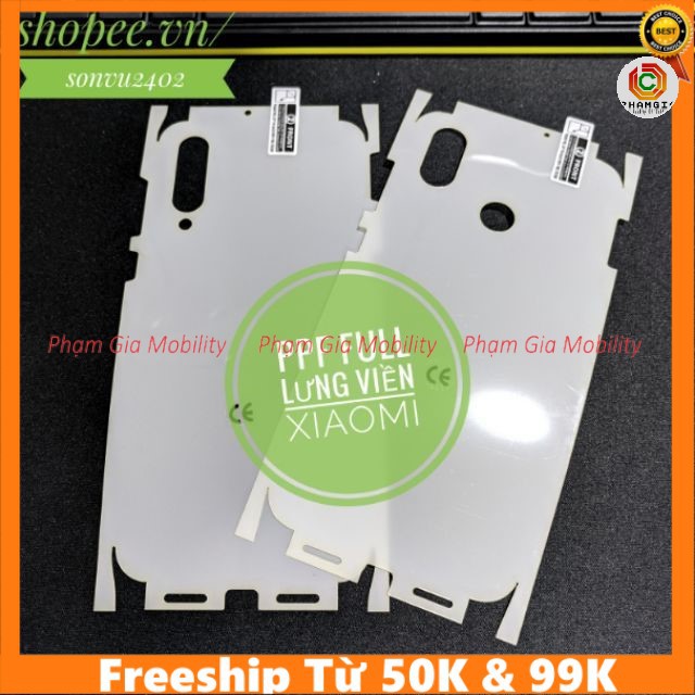 Dán ppf full lưng viền xiaomi redmi 8, redmi note 8, redmi note 8 pro chuẩn xịn