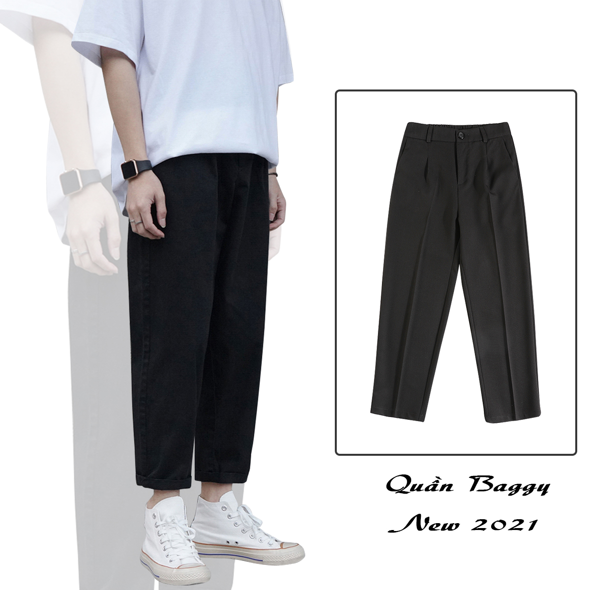 Quần Tây Nam Hàn Quốc Dáng Baggy Cạp Cúc Thanh Lịch Thời Trang FORHIMCS2 JOGGER NAM 9000063C8